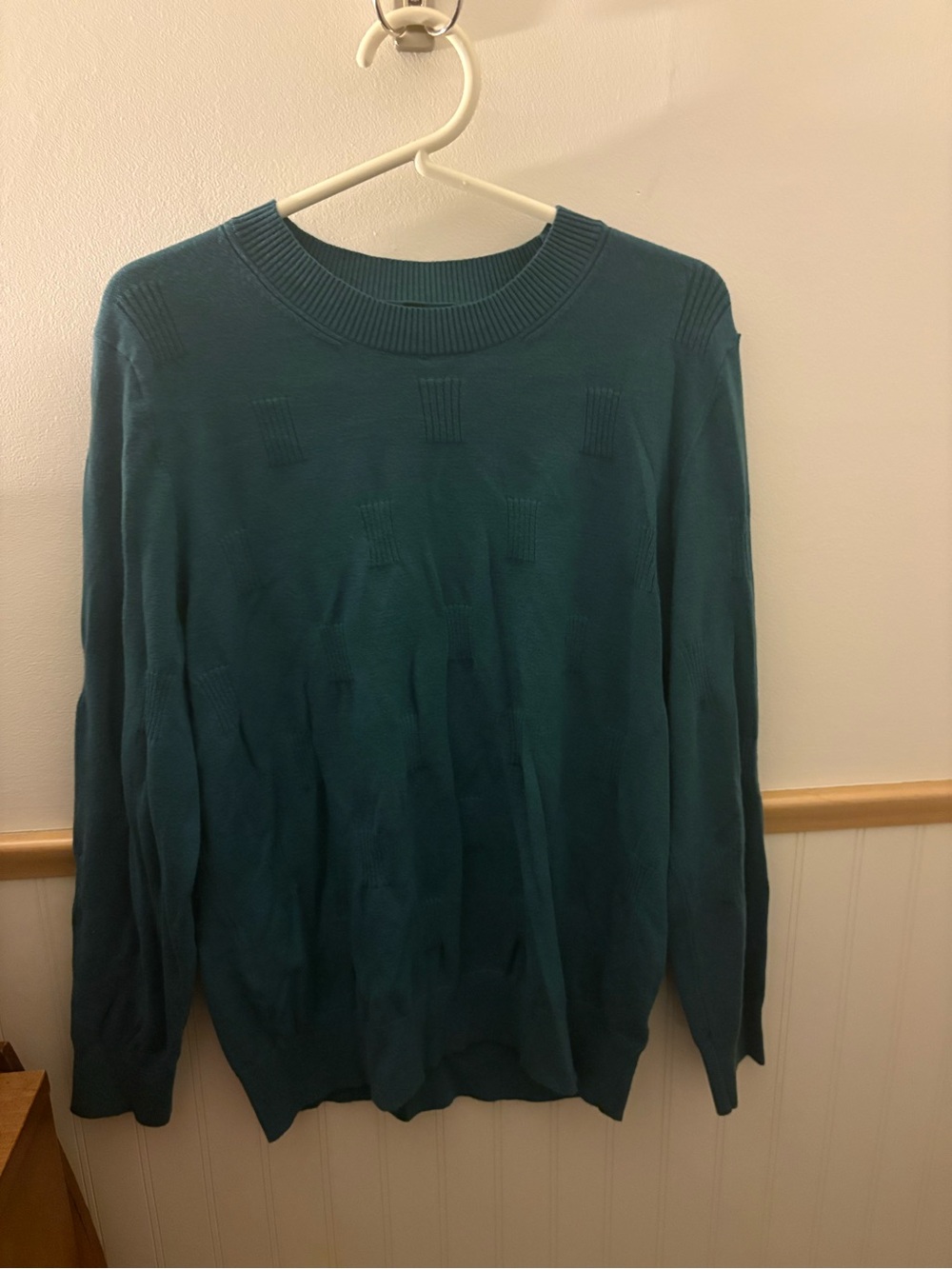 ARACH&CLOZ Teal Textured Crewneck Sweater Women’s XL Long Sleeve Pullover